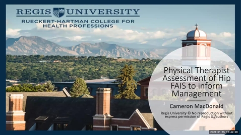 Thumbnail for Hip Femoroacetabular Impingement Syndrome (FAIS) - PT Management