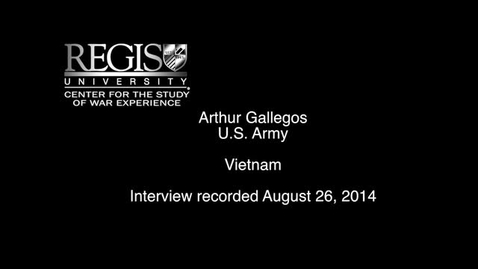 Thumbnail for entry Arthur F. Gallegos Interview
