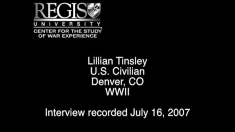 Thumbnail for entry Lillian Tinsley Interview