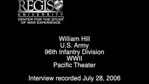 Thumbnail for William Hill Interview