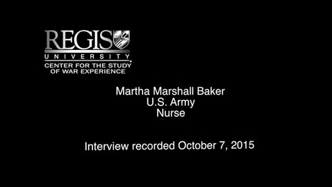 Thumbnail for entry Martha Marshall Baker Interview