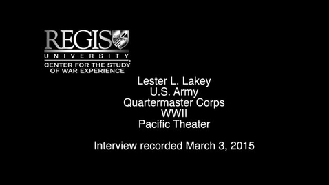 Thumbnail for entry Lester L. Lakey Interview