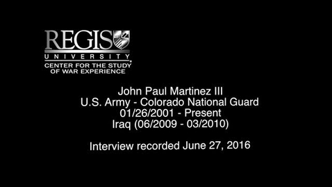Thumbnail for entry John Paul Martinez III,  (Interview 1)