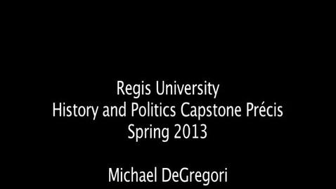 Thumbnail for entry Michael DeGregori Capstone Précis