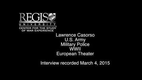 Thumbnail for entry Lawrence Casorso Interview