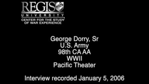 Thumbnail for George Dorry Interview