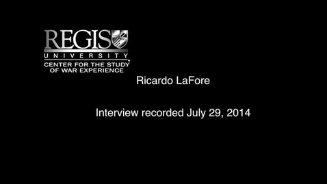 Thumbnail for entry Ricardo LaFore Interview