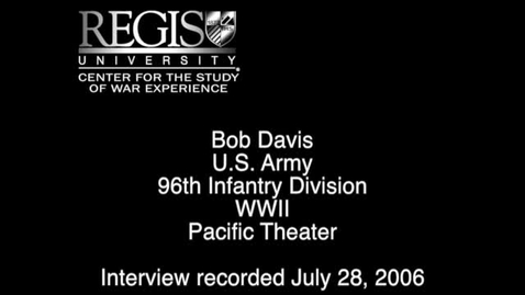 Thumbnail for entry Bob Davis Interview