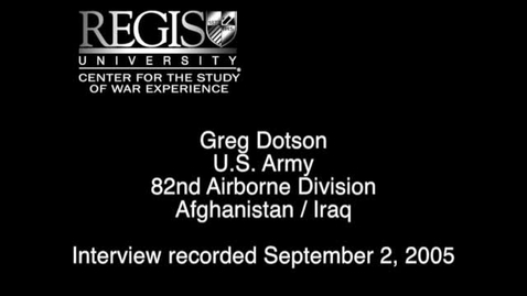 Thumbnail for entry Greg Dotson Interview