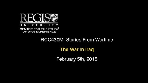 Thumbnail for entry Stories From Wartime 2015: The War In Iraq