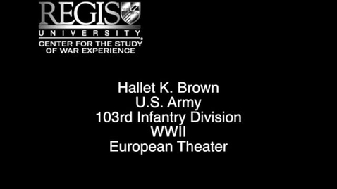 Thumbnail for entry Hallet K. Brown Interview