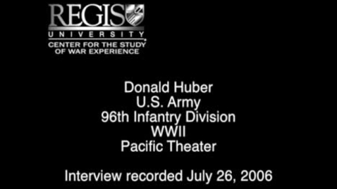 Thumbnail for entry Donald Huber Interview