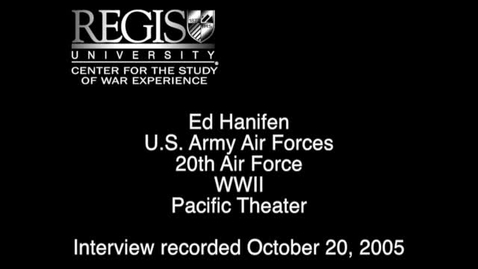 Thumbnail for entry Ed Hanifen Interview