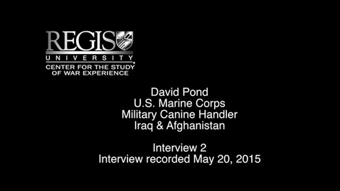 Thumbnail for David Pond Interview Two