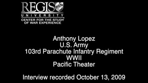 Thumbnail for entry Anthony Lopez Interview