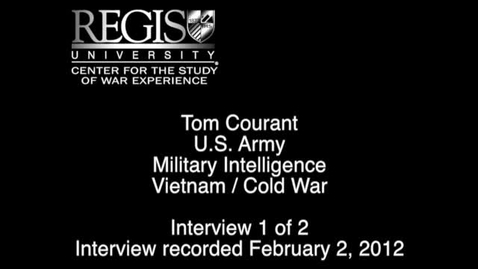 Thumbnail for entry Tom Courant Interview 1 of 2