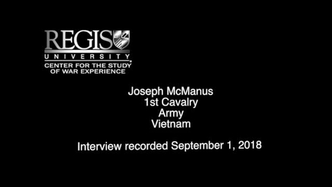 Thumbnail for entry Joseph McManus Interview