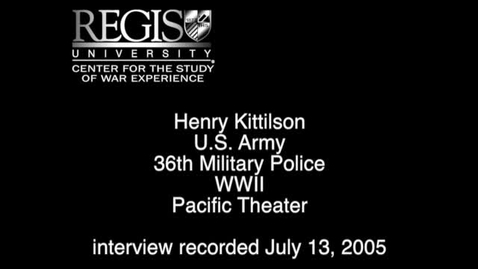 Thumbnail for entry Henry Kittilson Interview