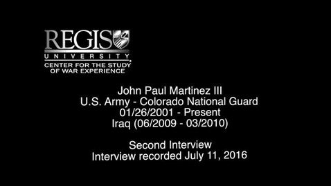 Thumbnail for entry John Paul Martinez III (Interview 2)