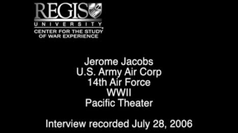 Thumbnail for entry Jerome Jacobs Interview