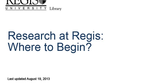 Thumbnail for entry Regis Library - Introduction to the online library