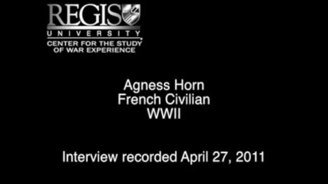 Thumbnail for entry Agness Horn Interview