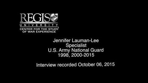 Thumbnail for entry Jennifer Lauman-Lee Interview