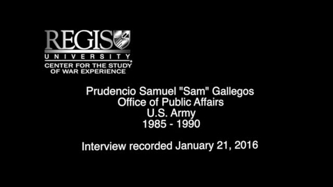 Thumbnail for entry Prudencio Samuel Gallegos Interview