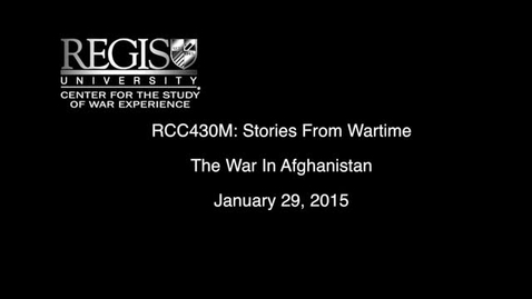 Thumbnail for entry SFW 2015 - The War In Afghanistan