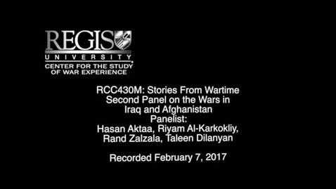 Thumbnail for entry Stories From Wartime 02-07-2017 Iraqi and Syria Refugees