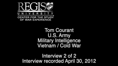 Thumbnail for entry Tom Courant Interview 2 of 2