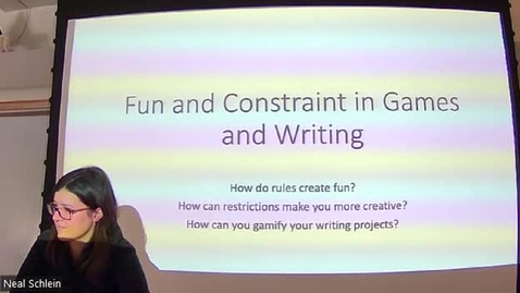 Thumbnail for entry Games and Writing -- Fun and Constraint,  Alyse Knorr (2022 Games Week)
