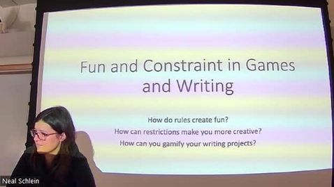 Thumbnail for Games and Writing -- Fun and Constraint,  Alyse Knorr (2022 Games Week)
