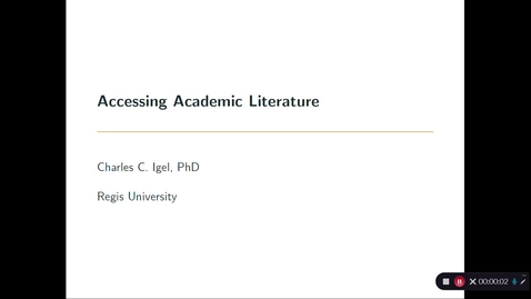 Thumbnail for entry Accessing Academic Literature
