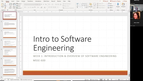 Thumbnail for MSSE600 Week 1 Lecture