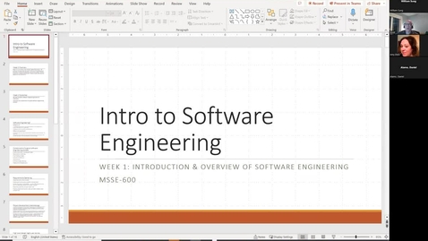 Thumbnail for entry MSSE600 Week 1 Lecture