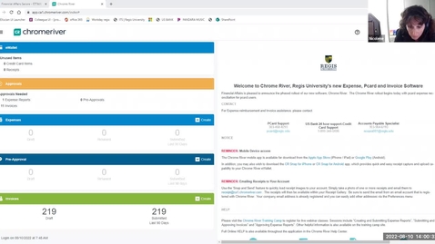 Thumbnail for Chrome River Invoice Training