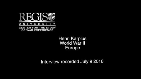 Thumbnail for entry Henri Karplus Interview