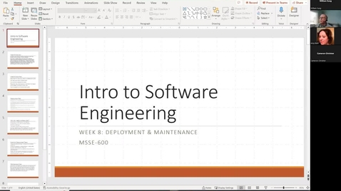Thumbnail for MSSE600 Week 8 Lecture