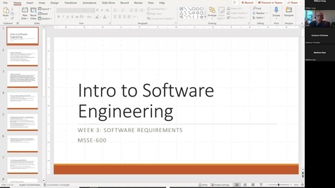 Thumbnail for MSSE600 Week 3 Lecture