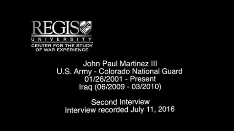 Thumbnail for CWE-MartinezIIIJohnPauI-Interview2