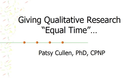 Thumbnail for entry Giving Qualitative Research Equal Time_2019