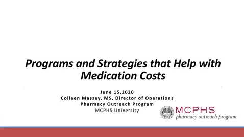 Thumbnail for entry Programs &amp; Strategies That Help With Med Costs