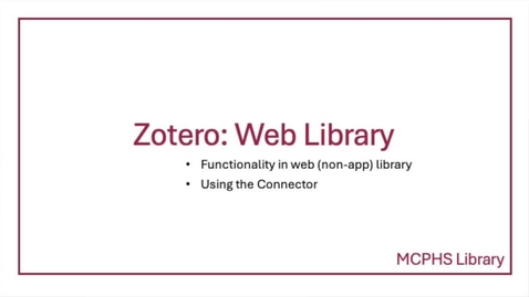 Thumbnail for Zotero: Web Library