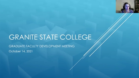 Thumbnail for Graduate Faculty Development Meeting, Fall 2021