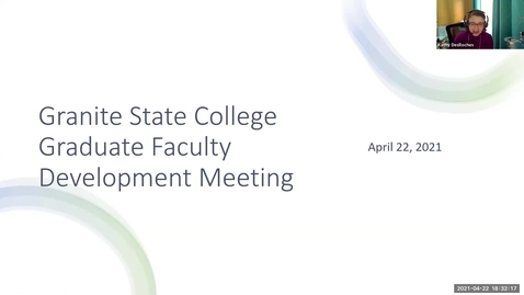 Thumbnail for entry Graduate Faculty Development Meeting, Spring 2021