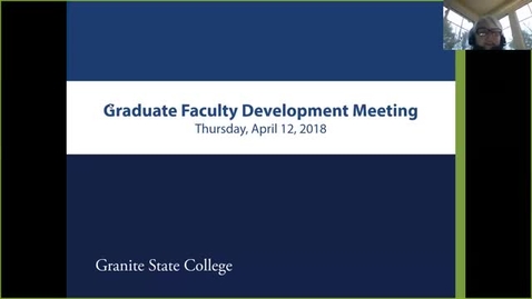 Thumbnail for entry Graduate Faculty Development Meeting, Spring 2018