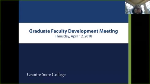 Thumbnail for Graduate Faculty Development Meeting, Spring 2018