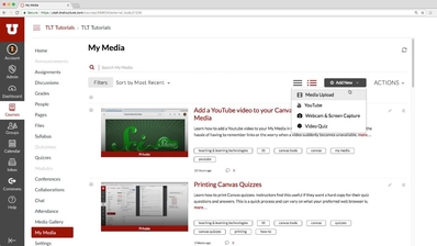 Canvas Video Kaltura Tutorials University Of Utah