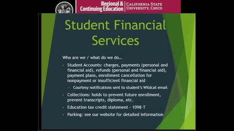 Thumbnail for entry Student Financial Services